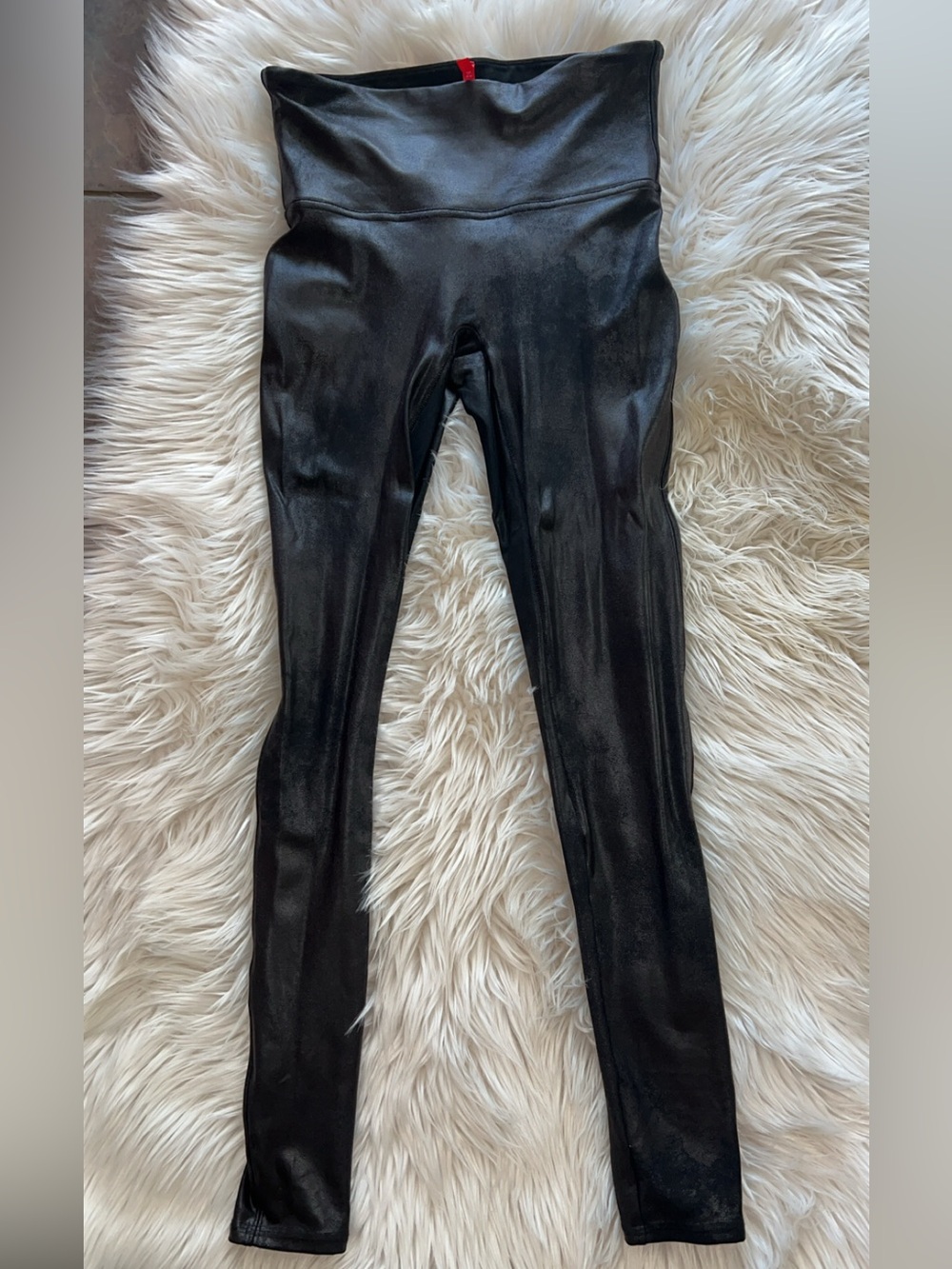 SPANX Black Faux Leather High-Rise Leggings